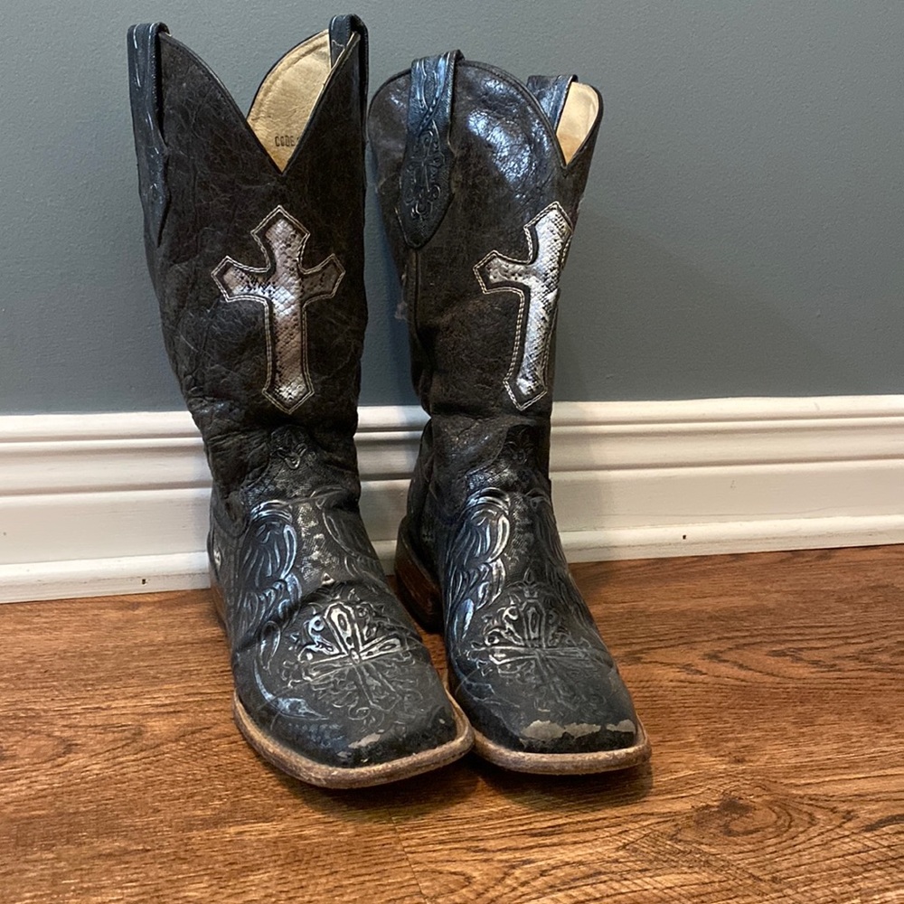 Ferrini Black and Silver Women's Cowboy Boots